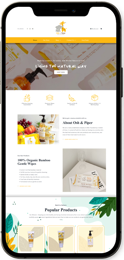 JB Web Design Osh & Piper Mobile