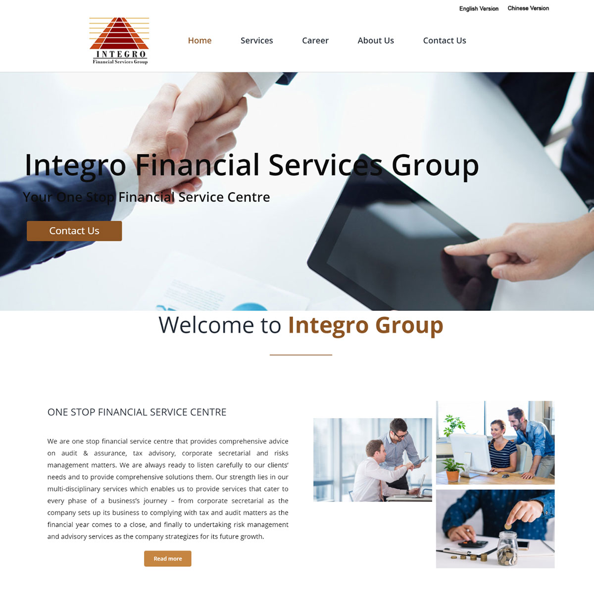 JB Web Design Integro Financial Preview