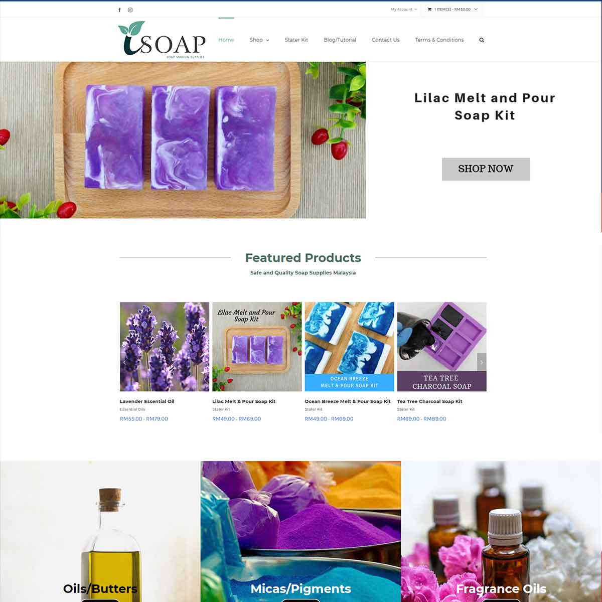 JB Web Design Isoap Handmade Soap Preview