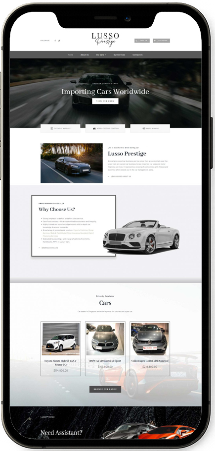 JB Web Design Lusso Prestige Mobile