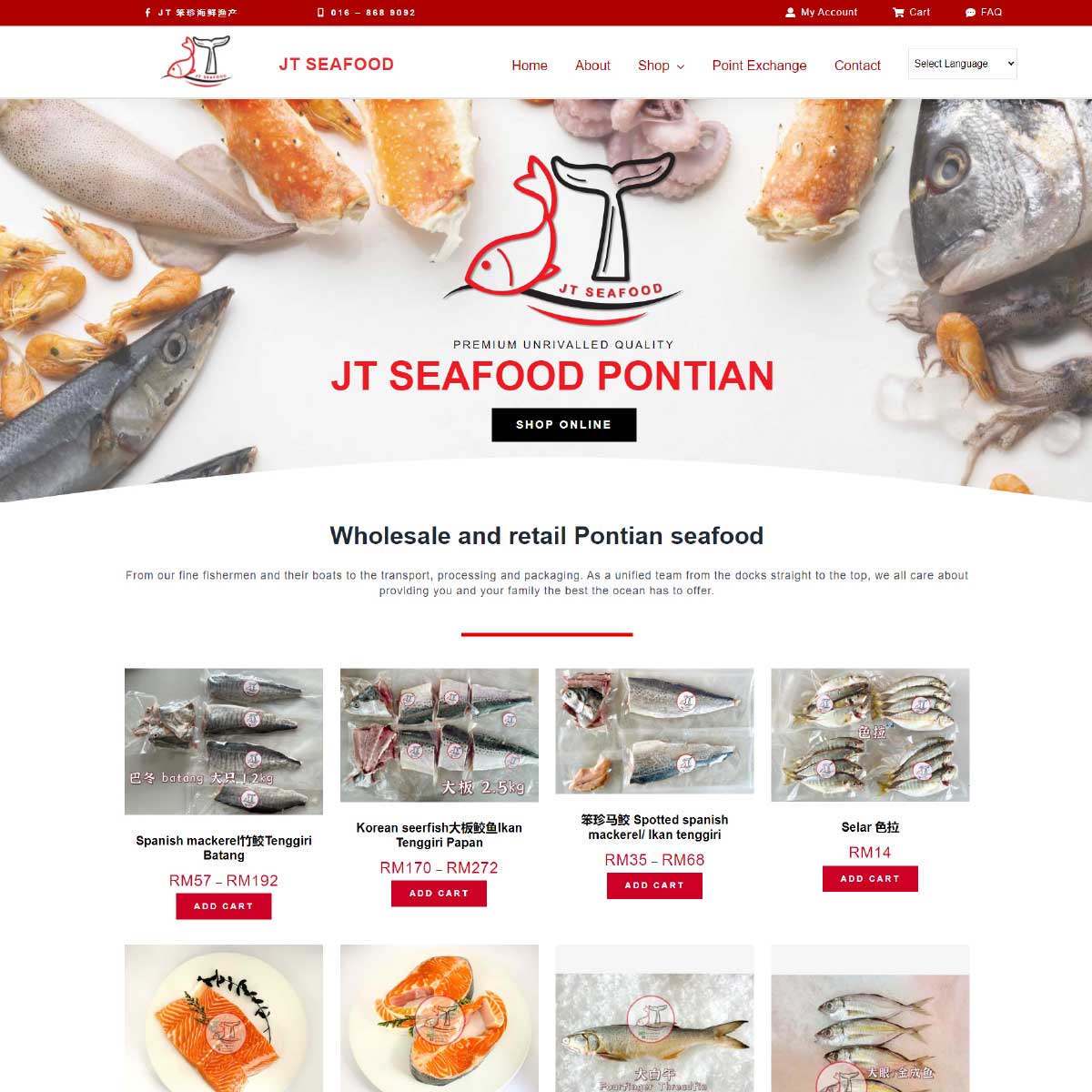 JB Web Design JT Seafood Pontian Preview