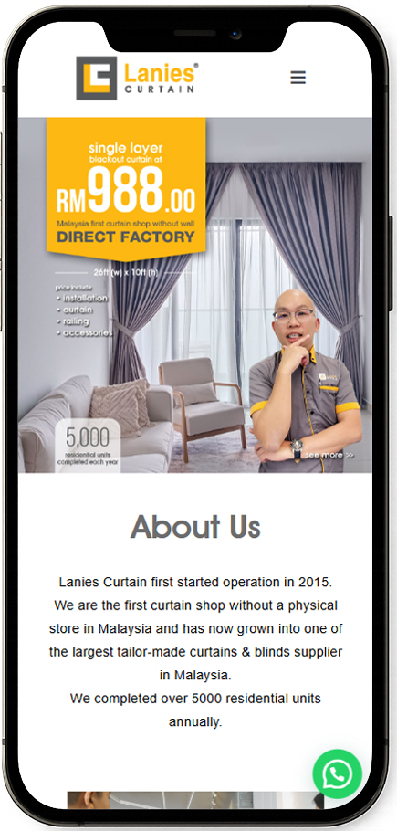 JB Web Design Lanies Curtain Mobile