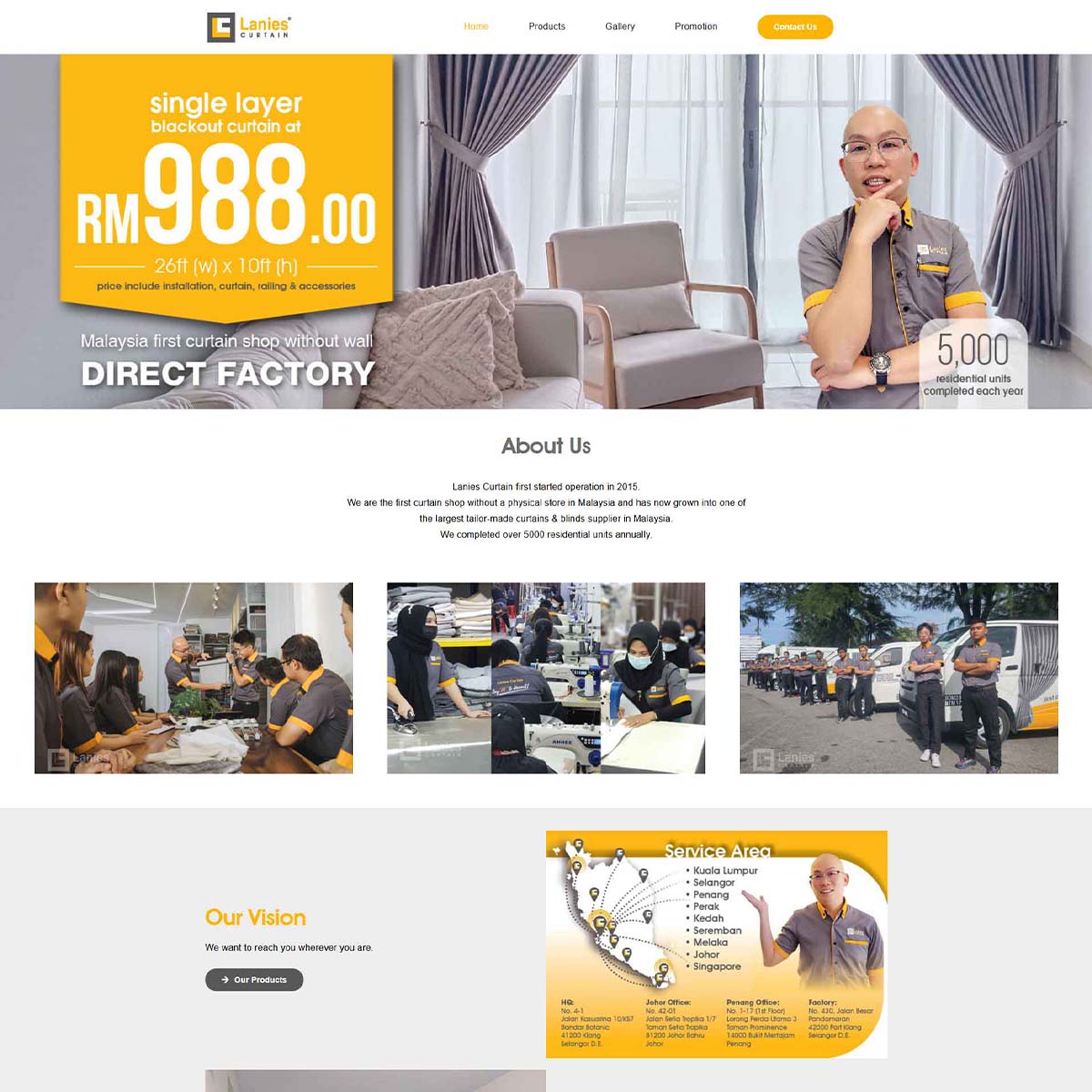 JB Web Design Lanies Curtain Preview