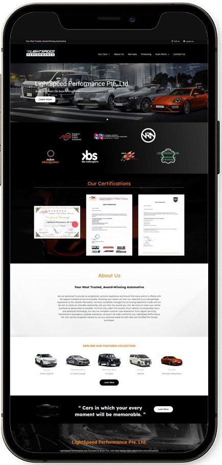 JB Web Design Light Speed Performance Mobile