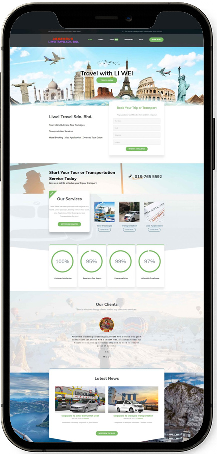 liwei-travel-mobile JB Web Design Liwei Travel Mobile