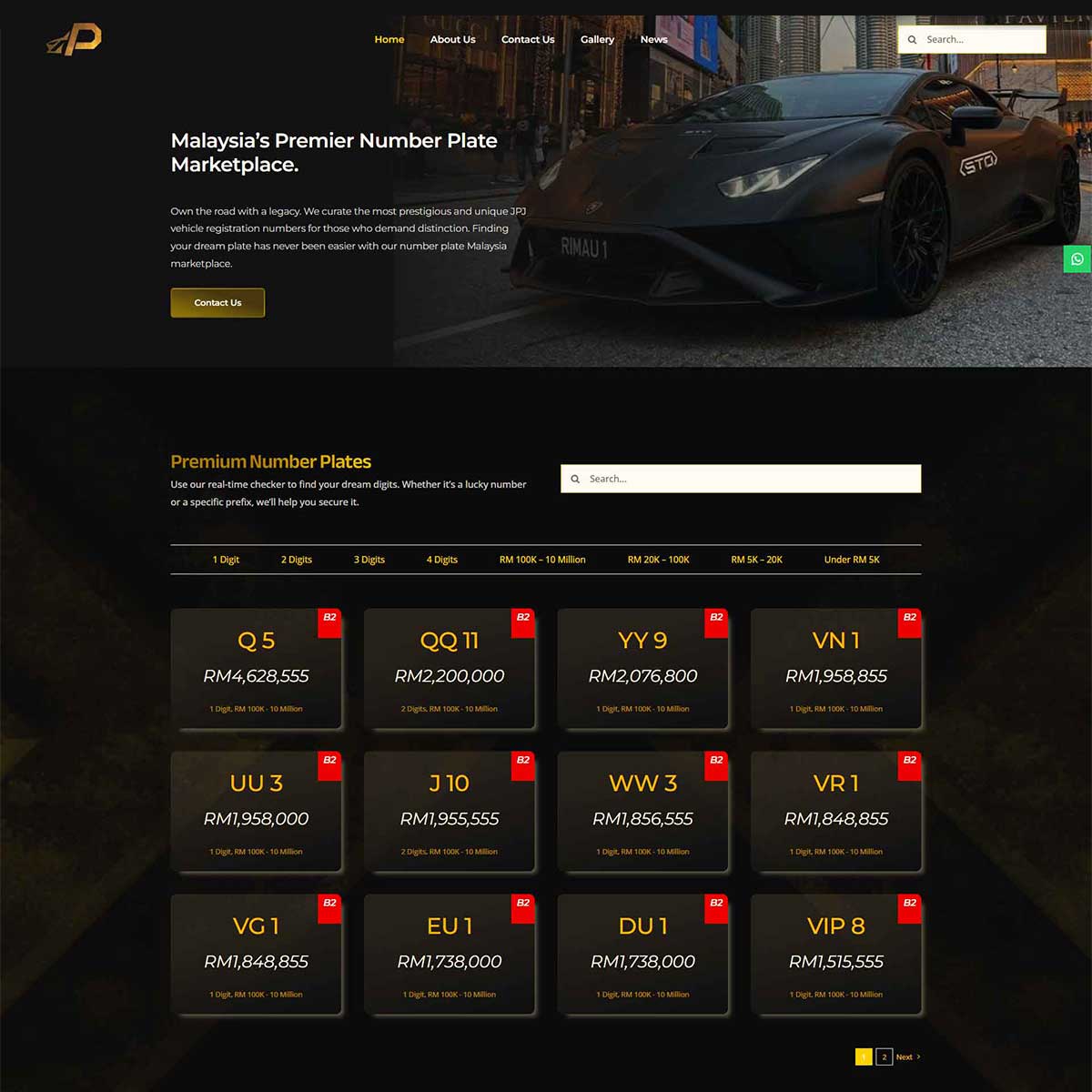 JB Web Design Number Plate Preview