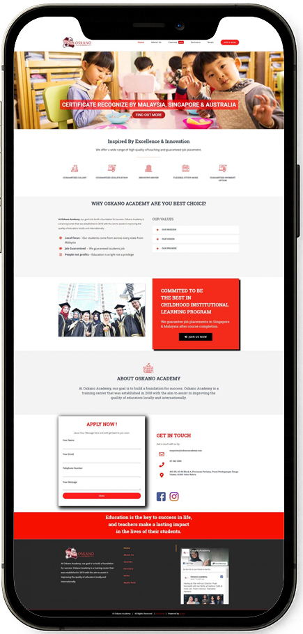 oskano-academy-mobile JB Web Design Oskano Academy Mobile