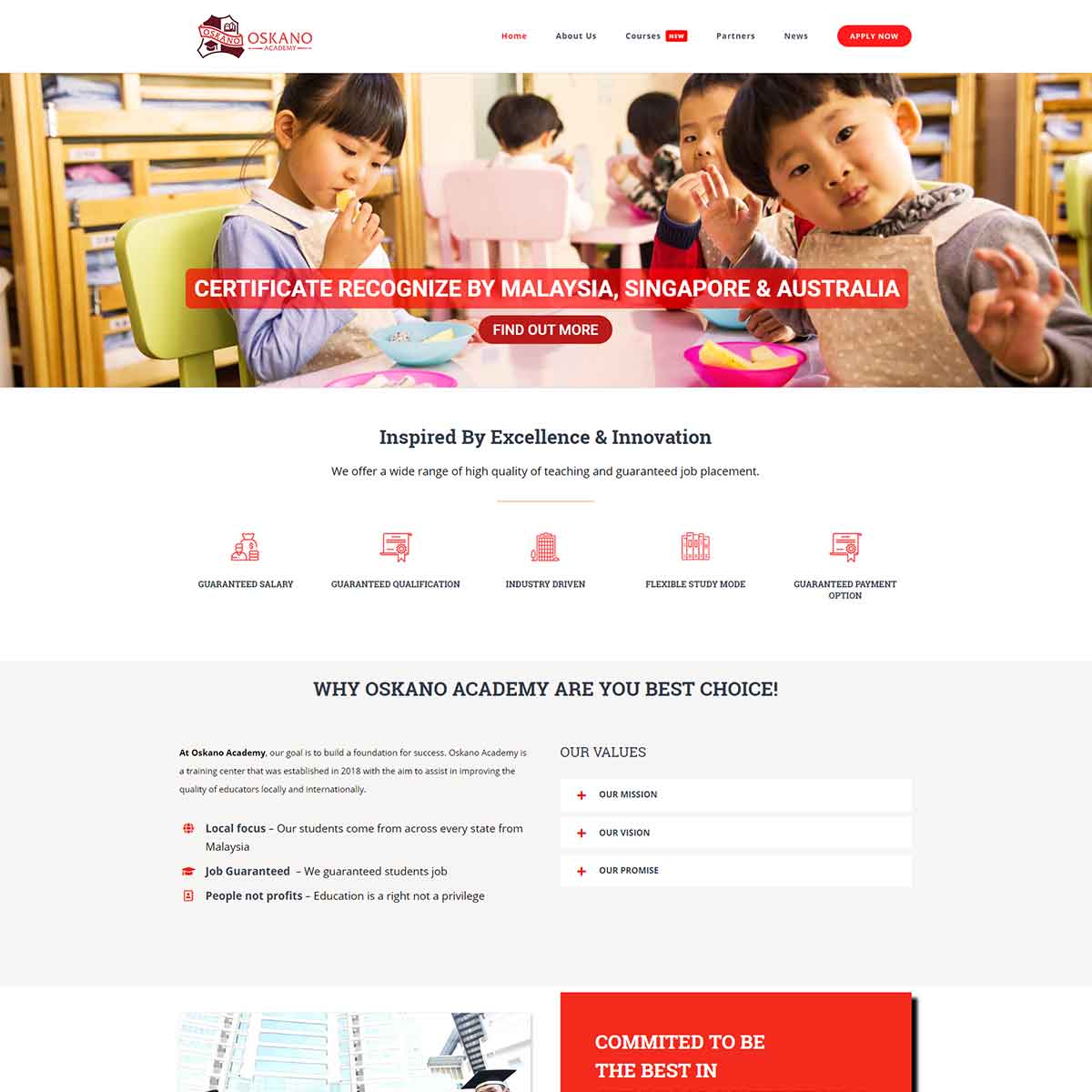 JB Web Design Oskano Academy Preview