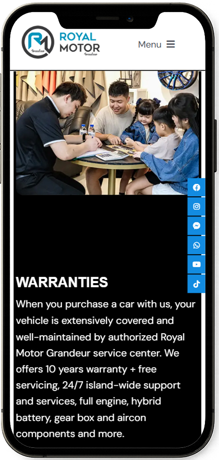 JB Web Design Royal Motor Mobile