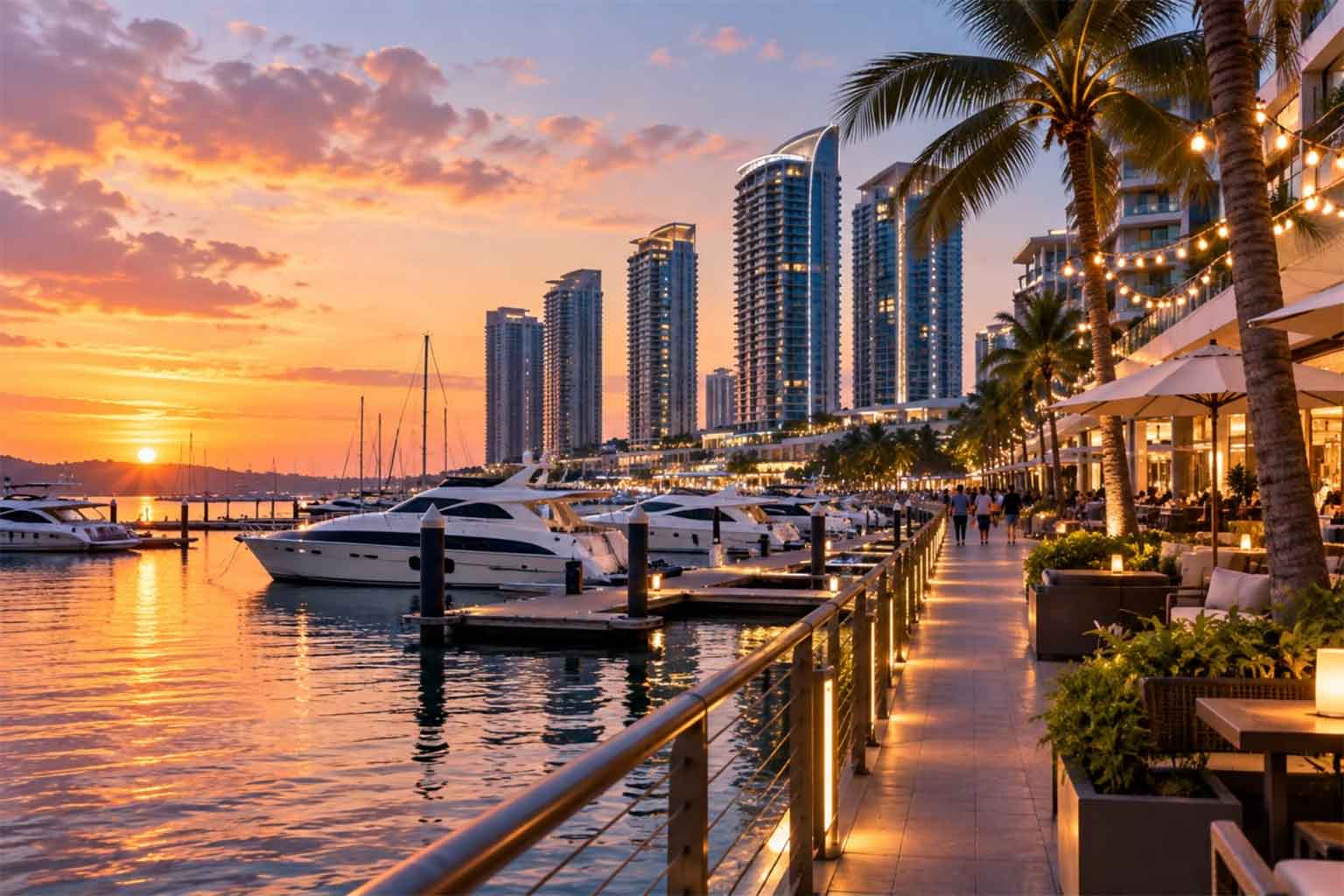 Puteri Harbour waterfront marina in Johor Bahru