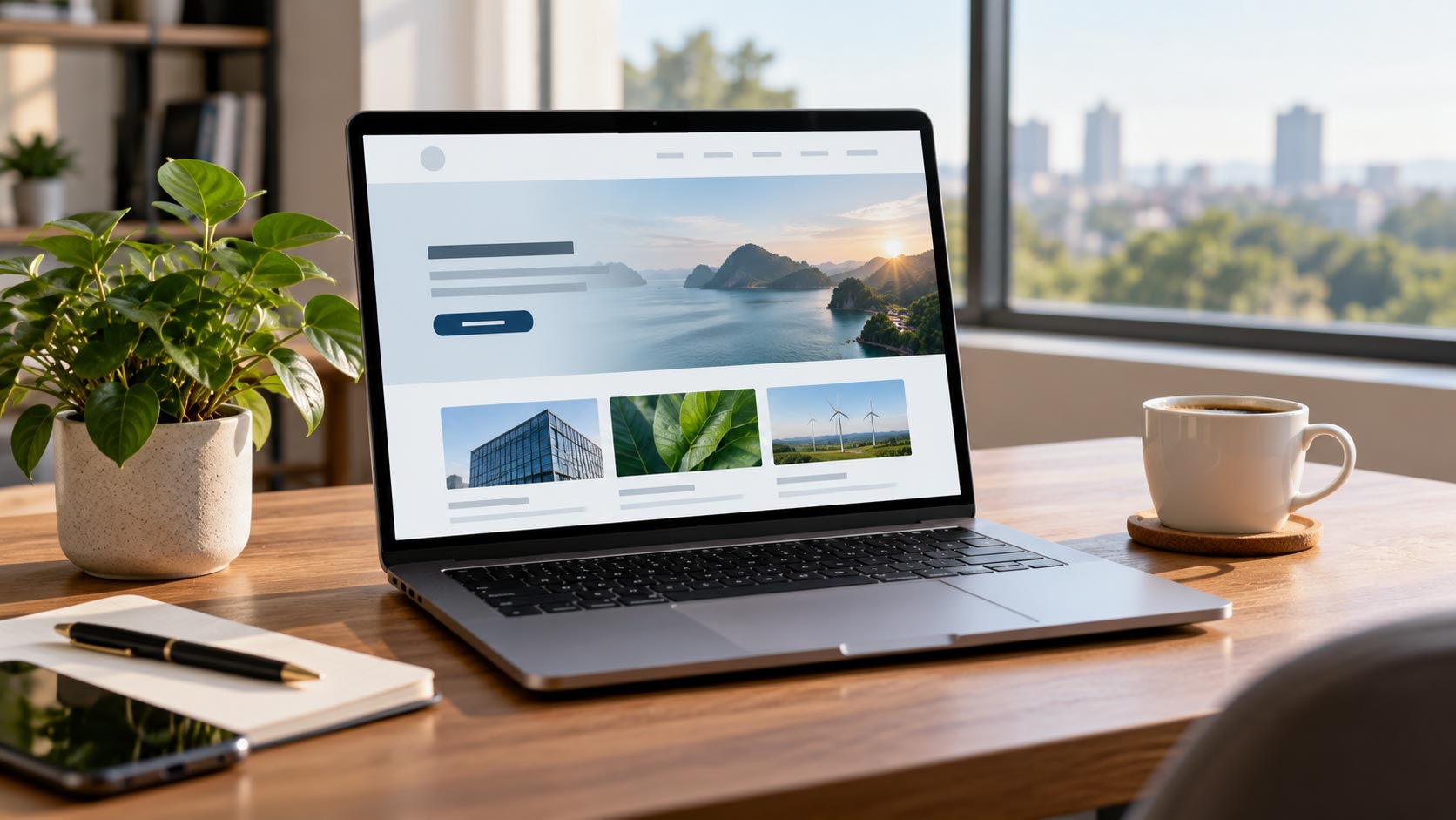Web design and SEO Pontian website mockup example